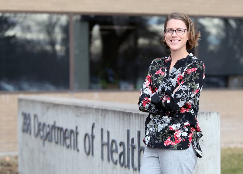 Anna Buckner, alcohol epidemiologist for the Utah Department of Health, poses for a portrait outside of the Utah Department of Health in Salt Lake City on Thursday, Jan. 11, 2018.