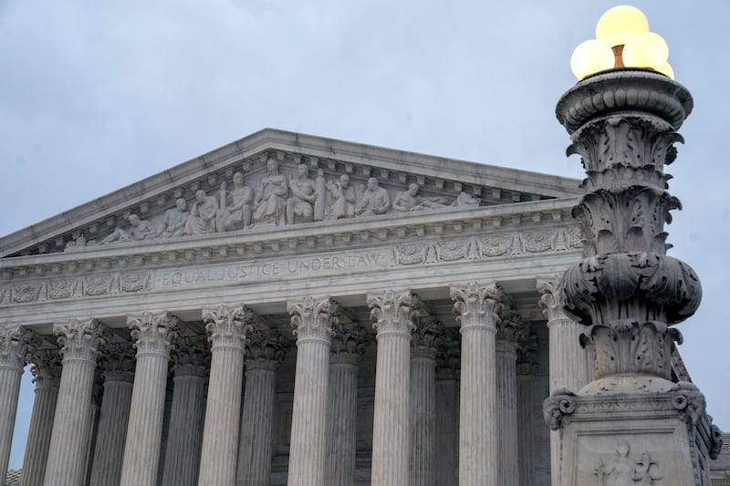 In this Jan. 7, 2019 photo, The Supreme Court is seen in Washington. Supreme Court justices are again considering how to keep prosecutors from removing African-Americans from criminal juries for racially biased reasons, this time in a case involving a Mis