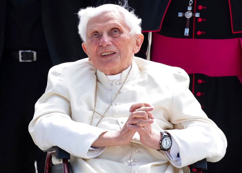 Pope Benedict XVI arrives in Freising, Germany.