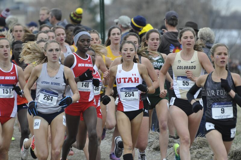 Utah's Grayson Murphy, center, will be competing in this week's NCAA Track and Field Championships in Eugene, Oregon.