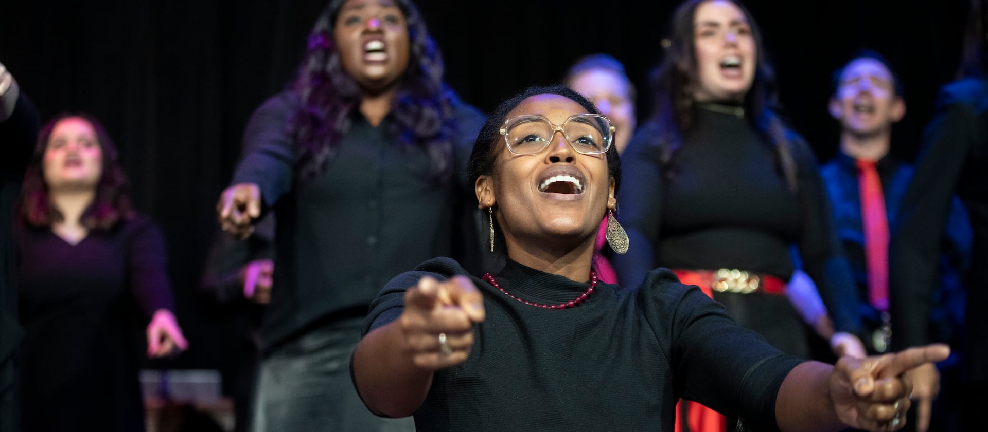 Kimberly Teitter, front center, sings with the Debra Bonner Unity Gospel Choir.