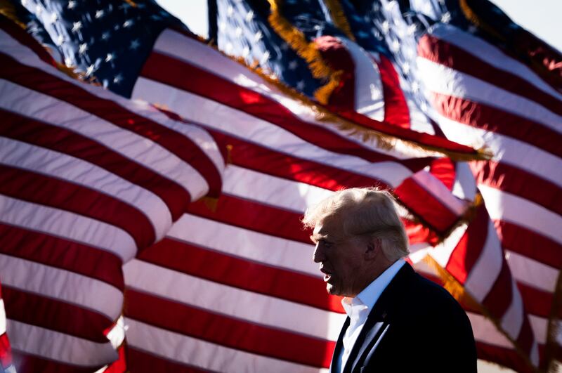 Former President Donald Trump walks to the stage to begin his Make America Great Again Rally in Waco, Texas, Saturday, March 25, 2023.