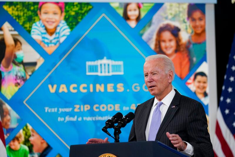 President Joe Biden talks about the COVID-19 vaccine.