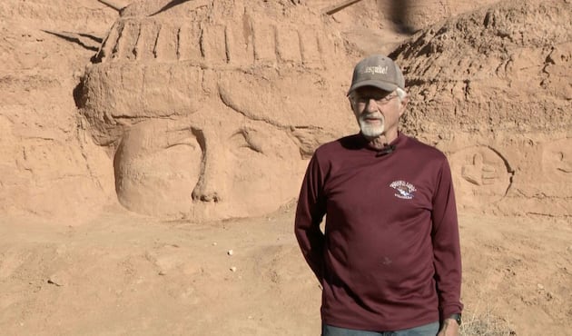 80-year-old Mesquite man, former Olympian, creates sandstone art for thousands to see