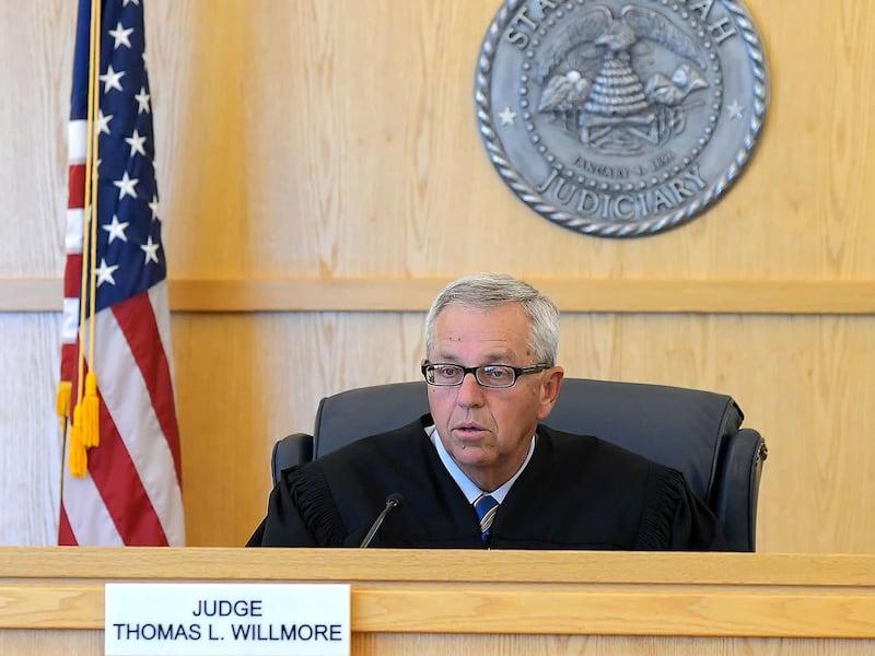 Judge Thomas L. Willmore presides over the arraignment of Jayzon Decker and Colter Peterson in 1st District Court in Logan on Thursday, May 11, 2017. Decker and Peterson are charged with attempted aggravated murder in the shooting of Deserae Turner.
