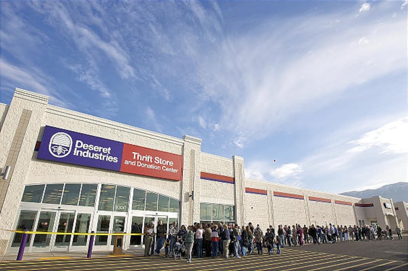 People line up early for the grand opening of the new Deseret Industries thrift store located at 800 W. Hill Field Road in Layton on Thursday.