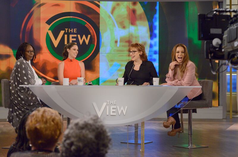 Co-hosts, from left, Whoopi Goldberg, Abby Huntsman, Joy Behar and Sunny Hostin visit on Wednesday, September 12, 2018, on ABC's "The View."