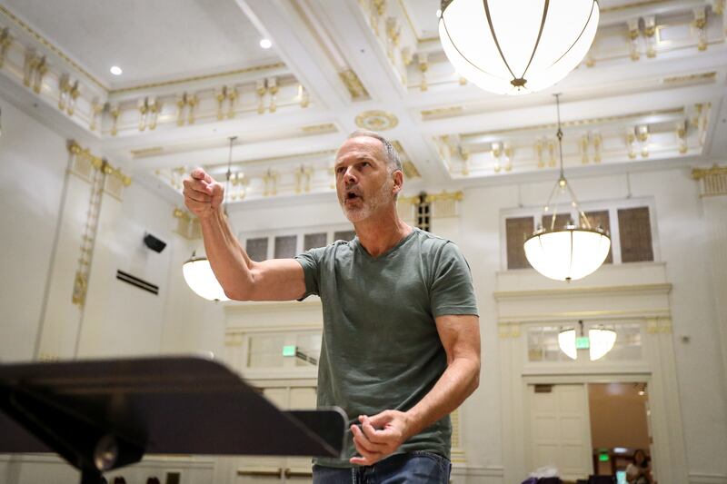 Dr. Barlow Bradford conducts a rehearsal at Gardner Hall in Salt Lake City on Sunday, Sept. 10, 2017. Bradford, director of the Utah Chamber Artists, is also a professor of music at the University of Utah.
