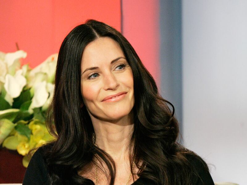 Courteney Cox, of the FX Network television series “Dirt,” prepares for her interview on the NBC “Today” television program, in New York Feb. 27, 2008. She stars as a ruthless editor of a Hollywood tabloid publication specializing in dishing dirt on the stars. (AP Photo/Richard Drew)