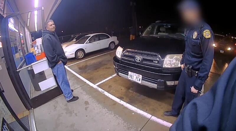 Screen grab of body cam footage from officer involved shooting in Roy. The Deseret News decided to blur the faces of the officers involved because the confrontation is still under investigation.