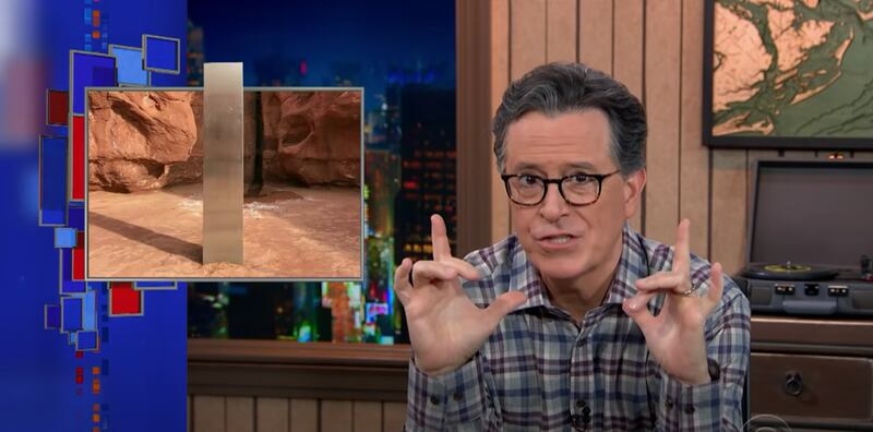 Stephen Colbert talked about the Utah monolith on his show.