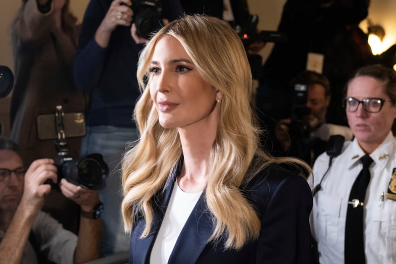 Ivanka Trump arrives at the courtroom during a civil fraud trial against former President Donald Trump at New York Supreme Court on Nov. 8, 2023.