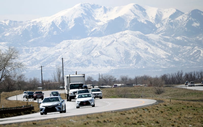 Traffic travels along the Legacy Parkway in Bountiful on Wednesday, March 20, 2019.