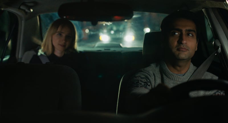 Zoe Kazan and Kumail Nanjiani in “The Big Sick.”