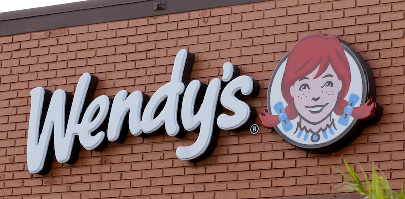 Photo shows a Wendy’s sign at a restaurant in Miami.