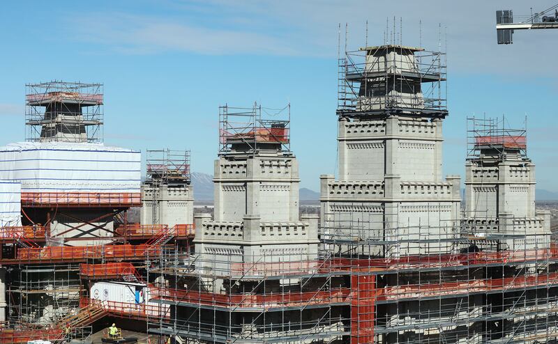 Renovation continues on The Church of Jesus Christ of Latter-day Saints’ Salt Lake Temple in Salt Lake City on Tuesday, March 22, 2022.