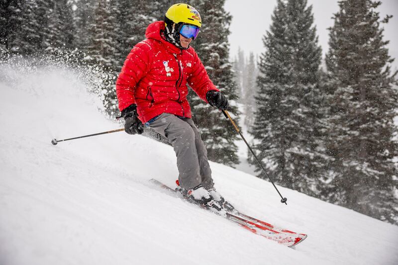Junior Bounous, 98, skis at Snowbird on Thursday.