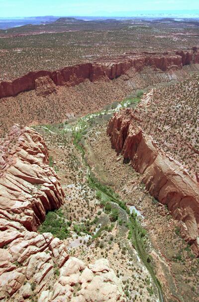 FILE - This May 30, 1997, file photo, shows the varied terrain of Grand Staircase-Escalante National Monument near Boulder, Utah.