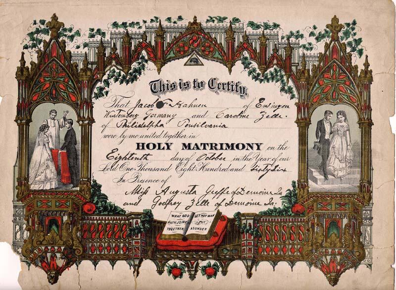 A marriage certificate from 1866.