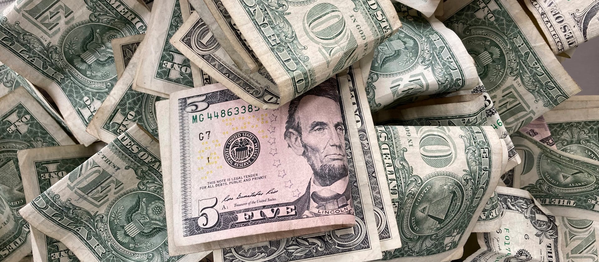 Dollar bills in New York City.