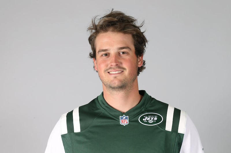 This is a 2016 photo of Tom Hackett of the New York Jets NFL football team. Hackett, a former University of Utah punter, was waived by the Jets on Thursday, July 28, 2016.