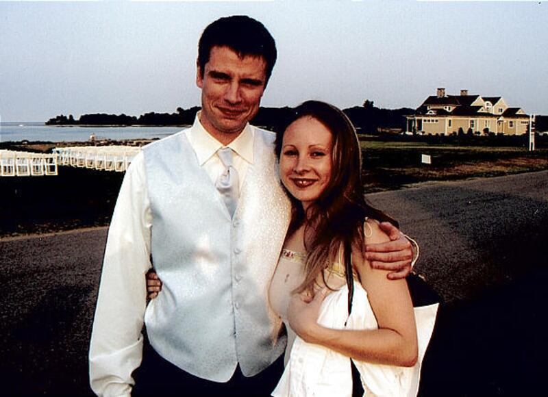 Jonathan Metz of West Hartford, Conn., stands with his fiancee, Melissa Mowder, in 2006. They plan to marry this fall.