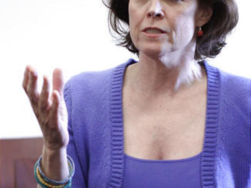 Actress Sigourney Weaver is interviewed by Associated Press on issues concerning climate change on Thursday, April 22, 2010, on Capitol Hill in Washington.
