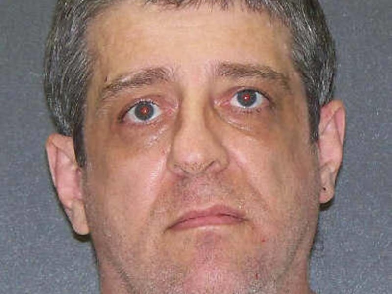 FILE - This undated file photo provided by the Texas Department of Criminal Justice shows Hank Skinner who was sent to Texas' death row for three murders. A judge has denied Skinner's request for testing of DNA evidence his attorneys say could prove his i