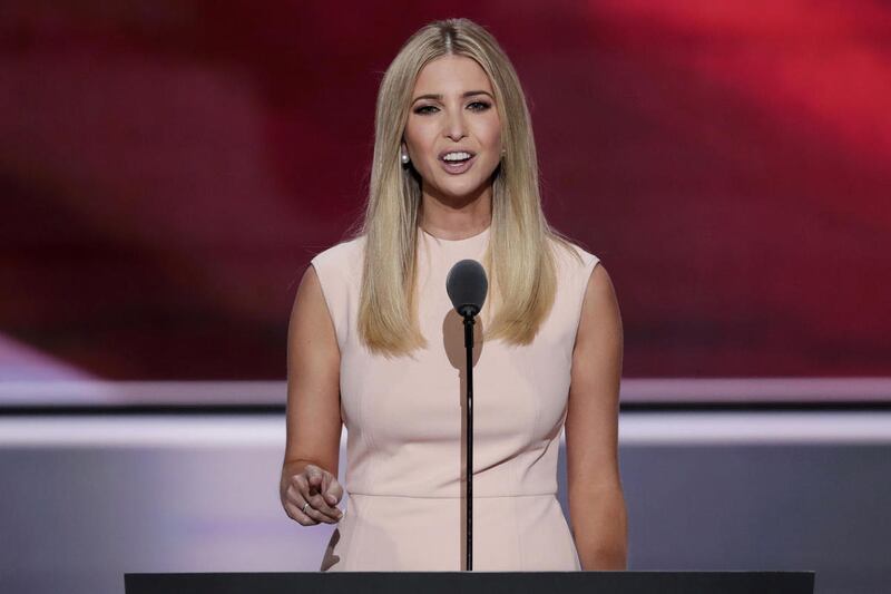 Ivanka Trump, daughter of Republican Presidential Nominee Donald J. Trump, speaks during the final day of the Republican National Convention in Cleveland, Thursday, July 21, 2016.