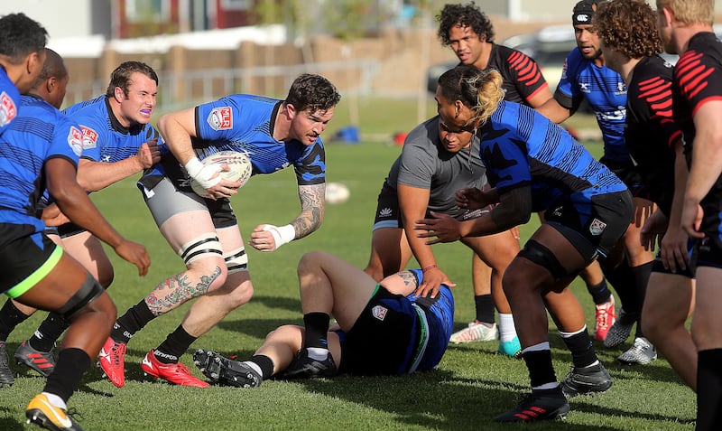 The Utah Warriors rugby team practices at Zions Bank Stadium in Herriman on Wednesday, May 15, 2019.