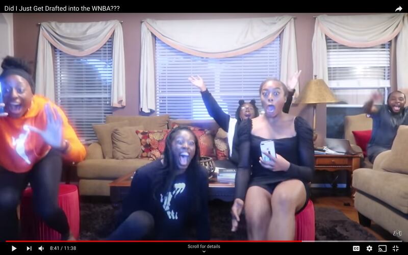 The Ogwumike sisters — from left: Nneka, Chiney, Olivia and Erica — celebrate Erica’s selection by the New York Liberty as the 26th pick in this year’s WNBA Draft.