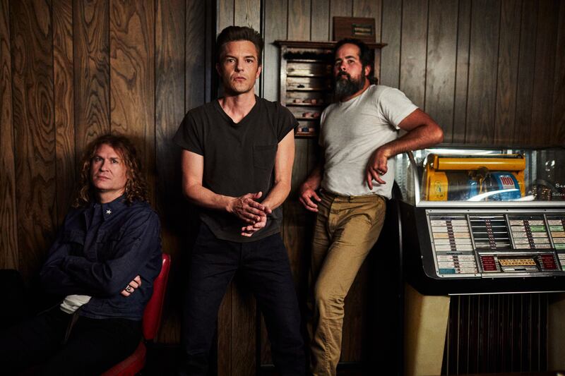 Dave Keunig, Brandon Flowers and Ronnie Vannucci of The Killers