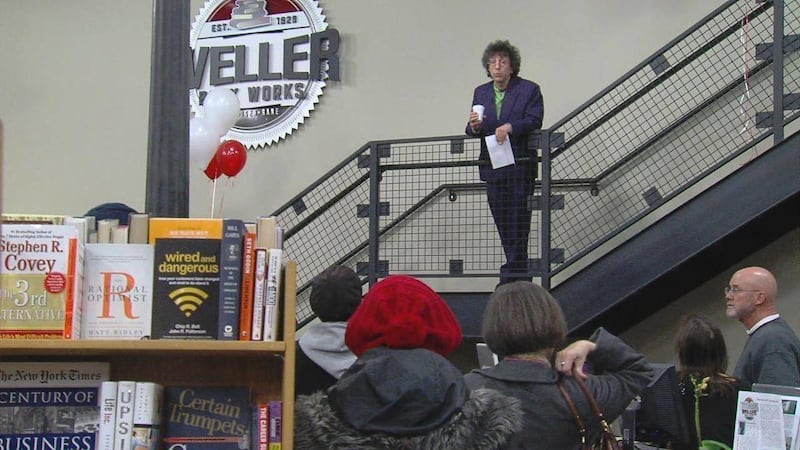Tony Weller welcomes customers to the grand opening of Weller Book Works in Trolley Square Friday, Jan. 13, 2012. The bookstore previously known as Sam Wellers was a longtime anchor of Salt Lake Citys Main Street. Weller hopes to capture a new audience at