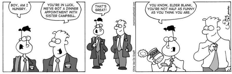 Elder Van Dyke finds his dinner appointment leaves something to be desired.