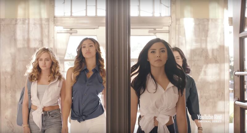 Anna Akana, far right, in a scene from the YouTube Red series "Youth & Consequences."