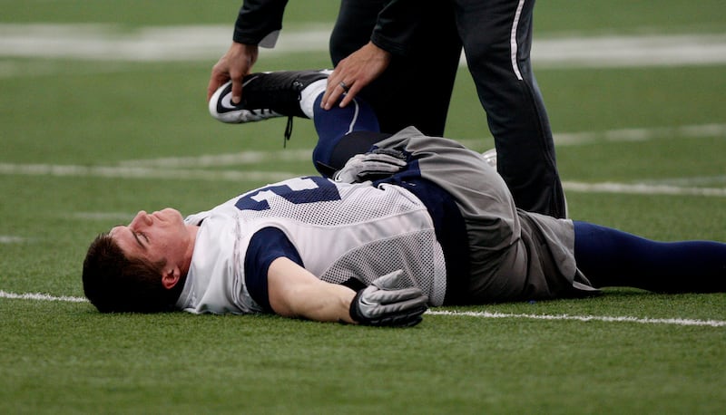 FILE: Defensive back Sawyer Powell during BYU football practice Monday, March 26, 2012, in Provo, Utah.