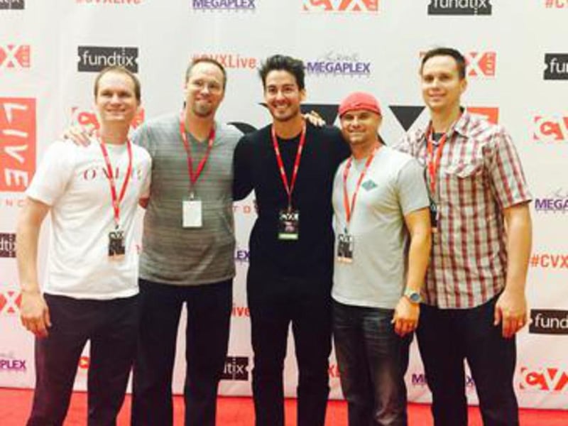 Creators of "Kid History" pose at the CVX Live conference Friday.