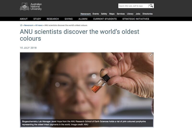 Researchers discovered ancient pink pigments from rocks that were more than 1.1 billion years old in the Sahara Desert, specifically in the Taoudeni Basin in Mauritania, West Africa.