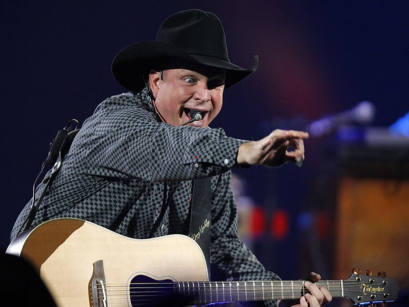 Garth Brooks performs his first of four shows at the Vivint Arena in Salt Lake City on Thursday, Oct. 29, 2015.
