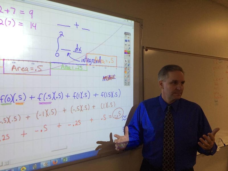 Lone Peak High School calculus teacher Craig Smith teaches one of his classes.