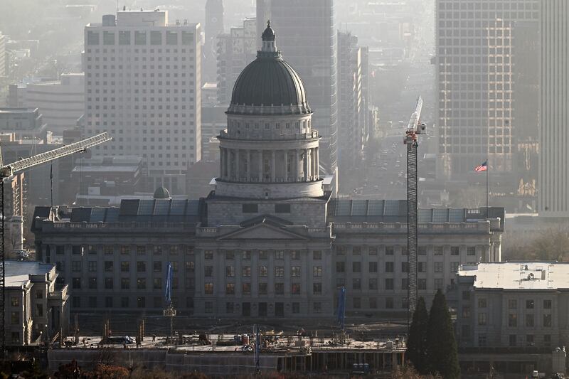 The Capitol as an inversion settles in along the Wasatch Front in Salt Lake City on Nov. 28, 2023.