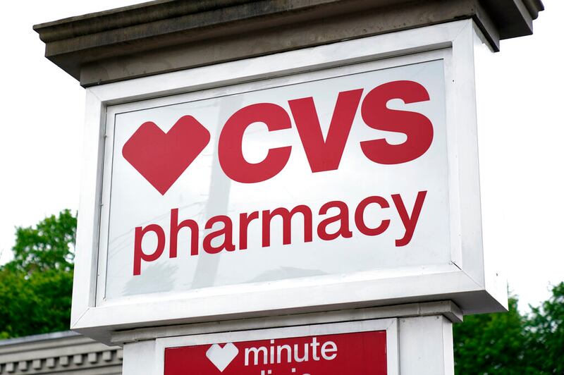 CVS Pharmacy sign shown in Mount Lebanon, Pennsylvania.