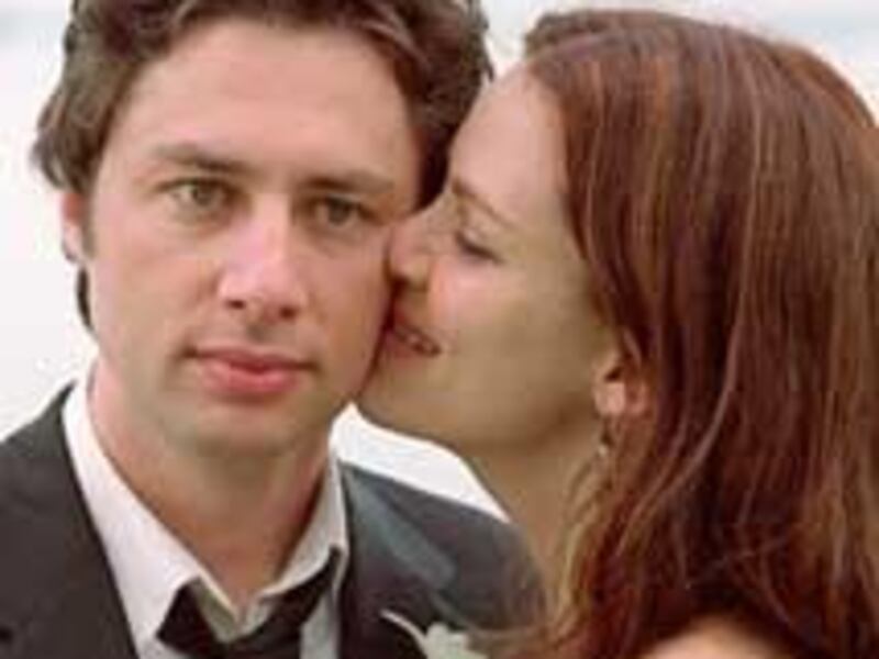 Zach Braff and Jacinda Barrett star in the film "The Last Kiss."