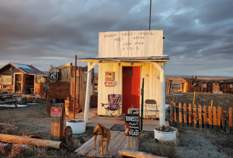 The Cisco Post Office, located in Cisco, Utah, is listed on Airbnb for $31 per night, plus taxes and fees, for the Halloween weekend.