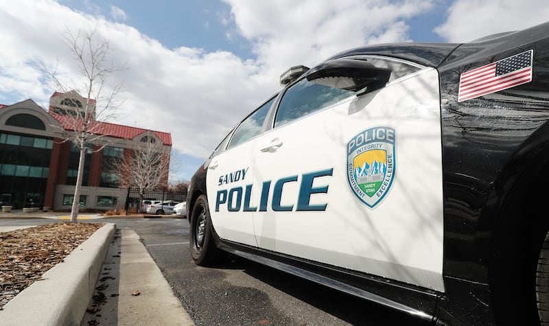 A Sandy police vehicle is pictured onMarch 8, 2020.