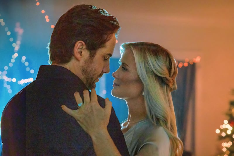 Niall Matter and Alison Sweeney in Hallmark's newest holiday movie, "This Time Each Year."