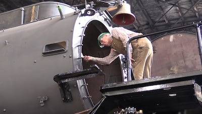 Big Boy Engine 4014, which is being restored in a Union Pacific building in Cheyenne Wyoming, weighs over 600 tons and is 132 feet long. The engine will be the guest of honor at a celebration May 9 at Ogden's Union Station as part of the 150th anniversary
