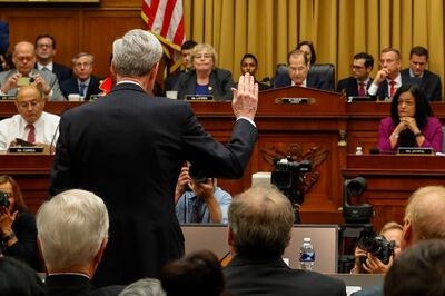 Former special counsel Robert Mueller is sworn in by House Judiciary Committee Chairman Jerrold Nadler, D-N.Y., to testify before the House Judiciary Committee hearing on his report on Russian election interference, on Capitol Hill, Wednesday, July 24, 20