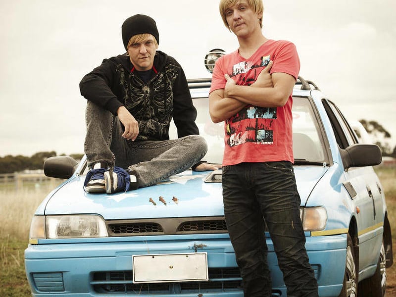 In this publicity image released by HBO/John Tsiavis/Angry Boys Production, Chris Lilley from "Angry Boys," is shown.