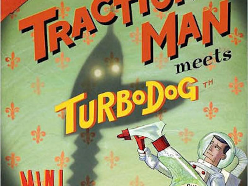 "Traction Man is Here!" is Mini Grey's enchanting first book starring an action figure brought to life by the imagination of a little boy. Her sequel, "Traction Man Meets Turbodog," is another gem.